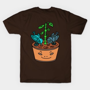 Little birds with flower pot T-Shirt